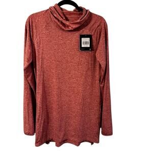 Veil‎ Halo Running Hoodie Heathered Red Thumb Holes, Zip Sides, Pockets Long NWT